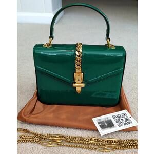 Gucci Sylvie 1969 Patent Leather Mini Top Handle Bag
